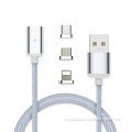 3 in 1 magnetic usb cable for iphone for android for type c magnetic USB charging cable